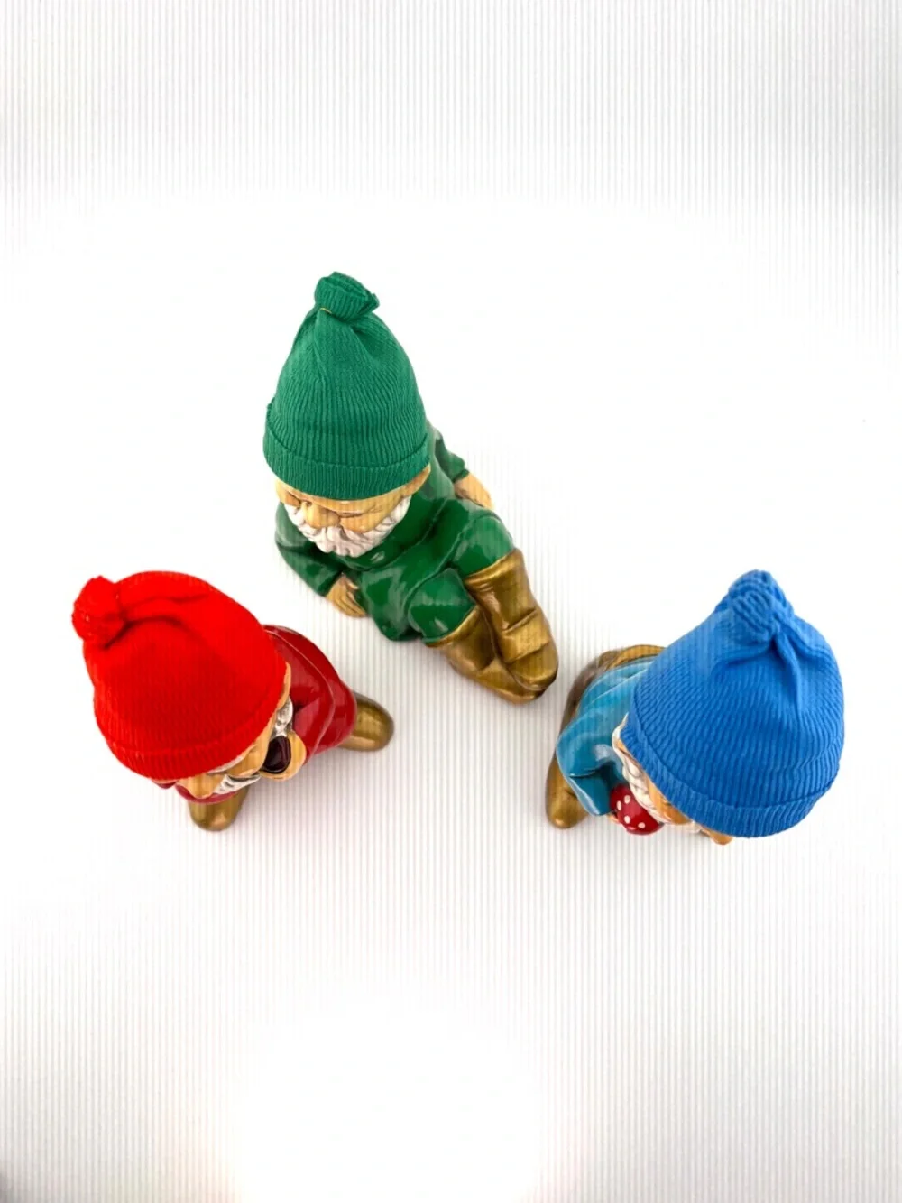 Vintage Made In Japan Set Of 3 Papier-mâché Gnomes